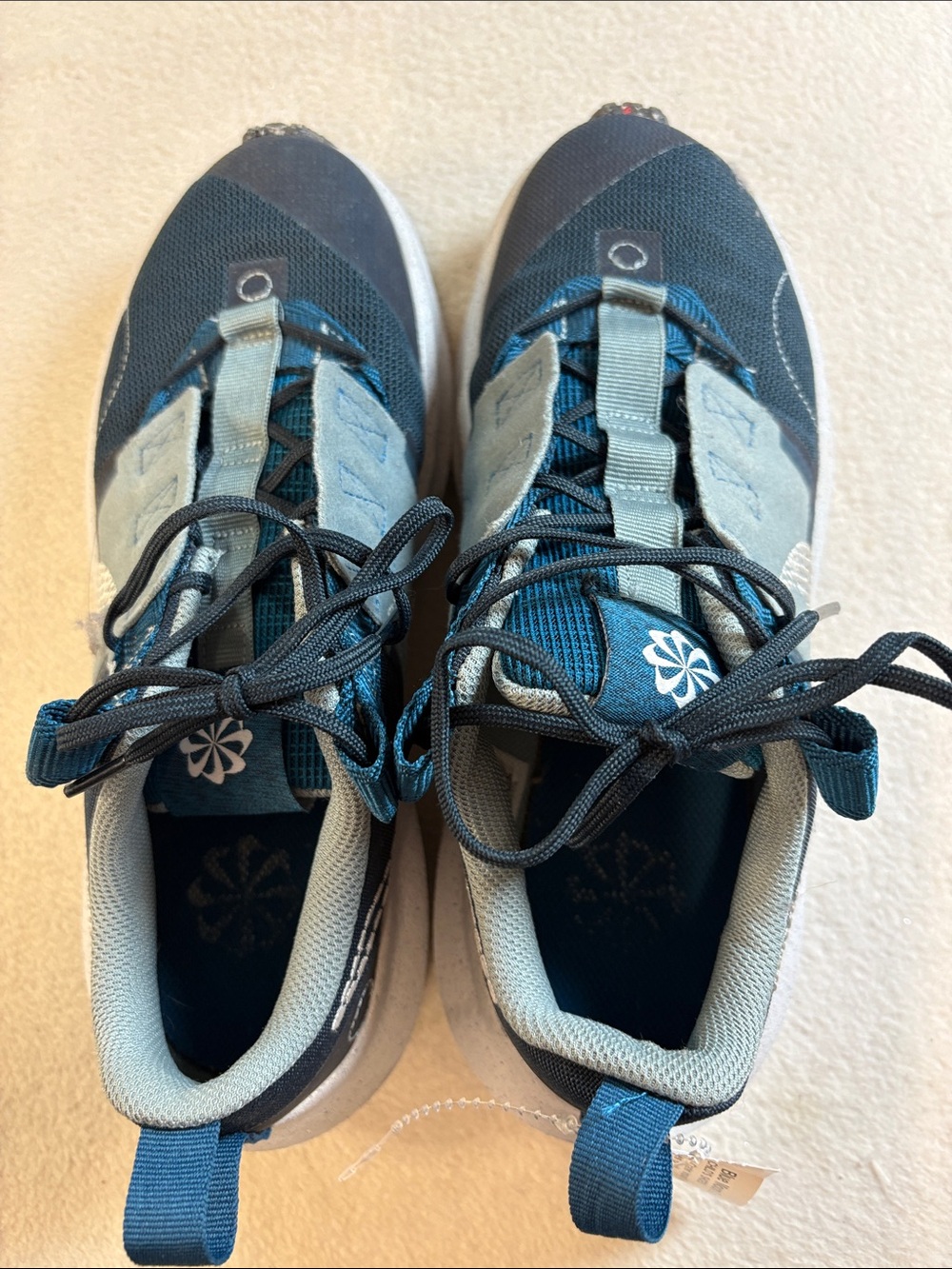 Nike Light Blue and Gray Youth Sneakers with White Logo